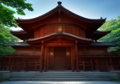 京都亚洲天堂秋叶风光：红枫覆盖的古寺石径，晨雾缭绕，游人撑伞缓行，日本传统美学意境