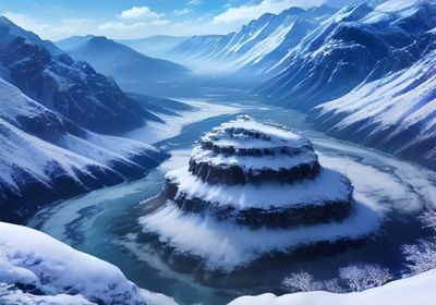 吉尔吉斯斯坦亚洲天堂风光：天山草原上蓝色湖泊倒映雪山，毡房点缀其间，中亚游牧文明原始景象